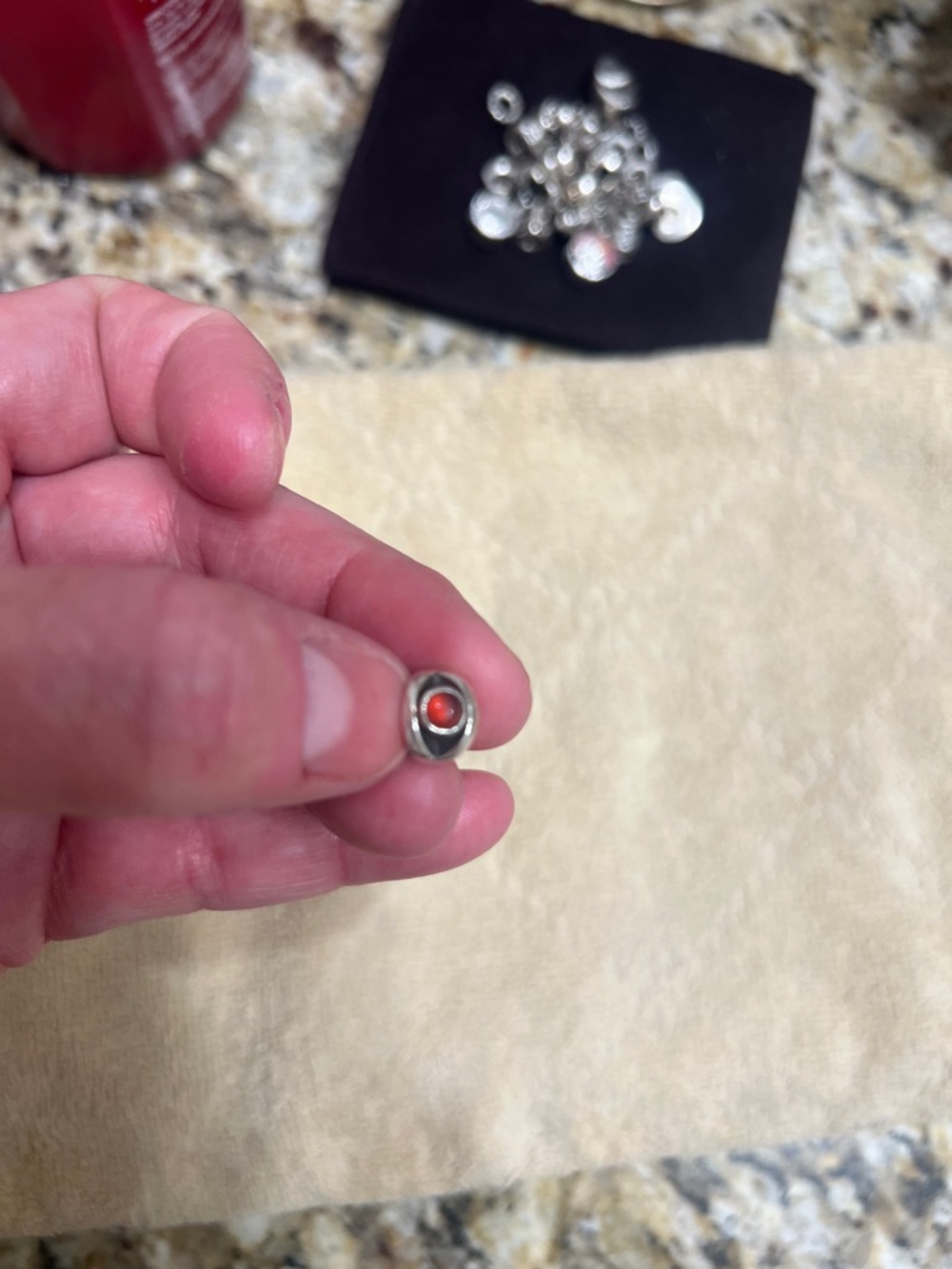 Pandora Sterling Silver Garnet stone Bead Charm - Women's Jewelry